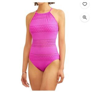 Time and True Hot Pink One Piece Bathing Suit Medium